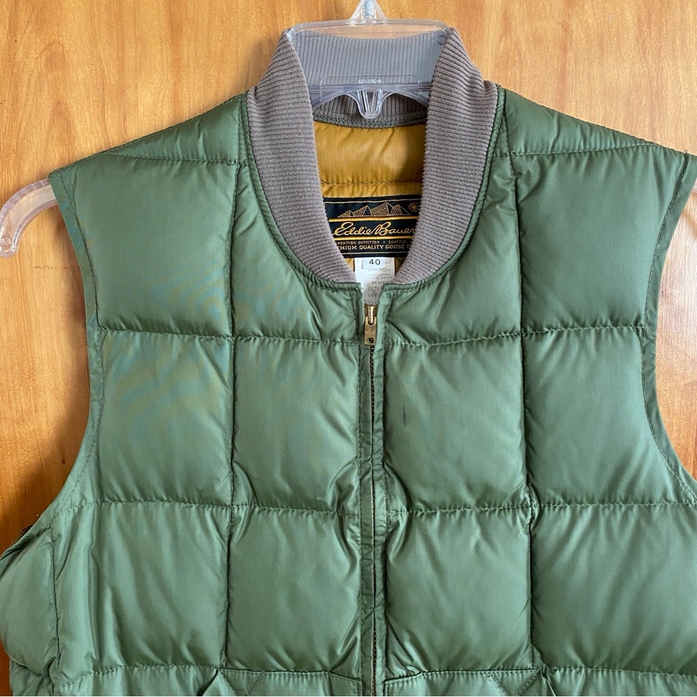 Vintage 60s 70s Eddie Bauer Quilted Goose Down Puffer Vest Mens M (40) Talon Zip